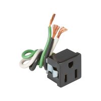 Ace コード付きコンセント 15A 125V ブラック (6334) / RECEPT SNAP-IN 3WIRE BLK