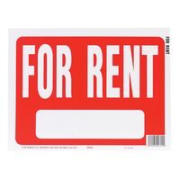 HY-KO プラスティック製サインプレート「For Rent」10枚入 (20602) / SIGN FOR RENT 9"X12"