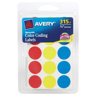Avery コーディングラベル 315枚×6パック (06167) / LABEL COLOR 3/4"RND 306