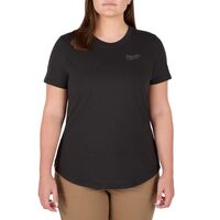 Milwaukee Freeflex 女性用半袖Tシャツ ブラック XLサイズ (F452B-XL)