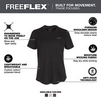 Milwaukee Freeflex 女性用半袖Tシャツ ブラック Sサイズ (F452B-S)